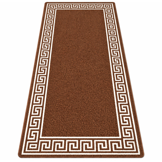 Smart Living Greekey Brown and Cream Gel Back Non-Slip Door Mat 50 x 80cm - image 1