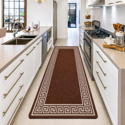 Smart Living Greekey Brown and Cream Gel Back Non-Slip Door Mat 50 x 80cm - thumbnail 2