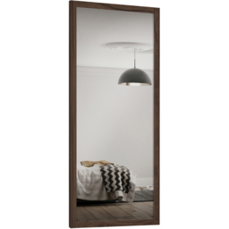 Spacepro Shaker Single Panel Walnut Frame Mirror Sliding Door 2220 x 914mm