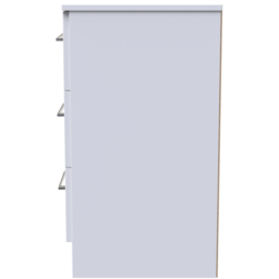 Crowndale Worcester White 3 Drawer Bedside Cabinet Ready Assembled - thumbnail 4