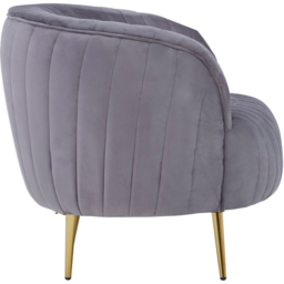 Premier Housewares Florina Grey Velvet Chair with Gold Legs - thumbnail 4