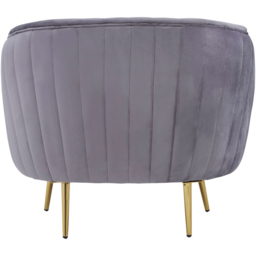 Premier Housewares Florina Grey Velvet Chair with Gold Legs - thumbnail 3
