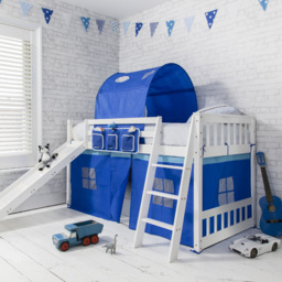Noa and Nani Tuva White Cabin Bed with Bunk Underbed Slide - thumbnail 1