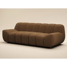 SOLACE+CO Macy 3 Seater Brown Chenille Large Sofa - thumbnail 2