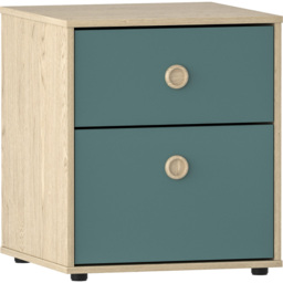 Junior Vida Neptune 2 Drawer Blue and Oak Bedside Table - thumbnail 2