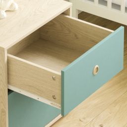 Junior Vida Neptune 2 Drawer Blue and Oak Bedside Table - thumbnail 4