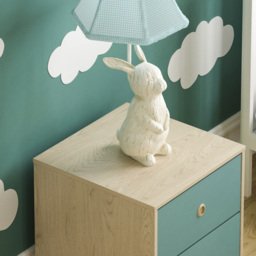Junior Vida Neptune 2 Drawer Blue and Oak Bedside Table - thumbnail 3