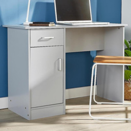 Home Source Tyler Black Single Drawer Computer Desk with Storage Cupboard - thumbnail 1