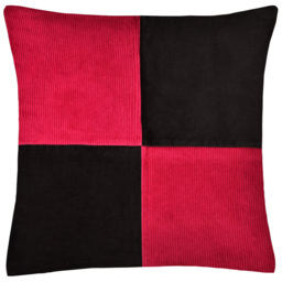 Intimates Corduroy Red and Black Filled Cushion 43 x 43cm 2 Pack