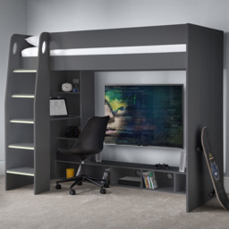 Julian Bowen Nebula Anthracite Gaming Bunk Bed with Desk