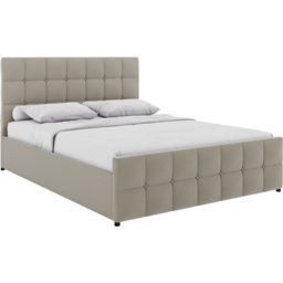 Vida Designs Valentina Beige Linen King Size Ottoman Bed with Padded Headboard - thumbnail 2