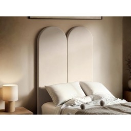 SOLACE+CO Cirrus Beige Velvet Headboard Panel - thumbnail 3