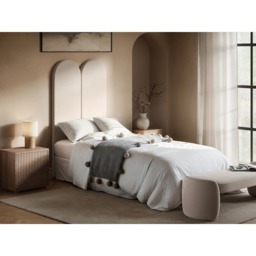 SOLACE+CO Cirrus Beige Velvet Headboard Panel - thumbnail 2