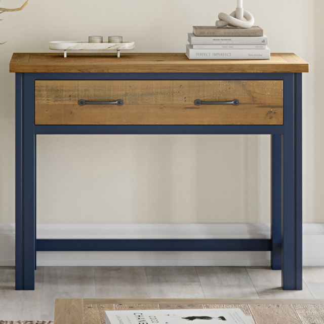 Baumhaus Splash of Blue Wooden Desk Blue and Brown - image 1