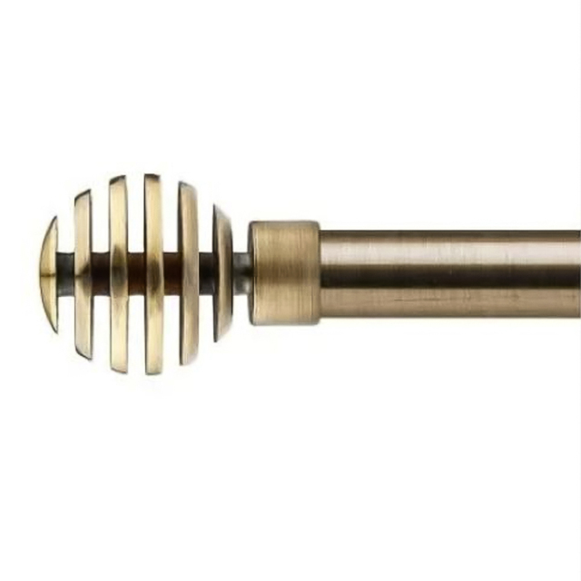 New Edge Blinds Geneva Brass Extendable Eyelet Metal Curtain Pole Set 160-300cm - image 1