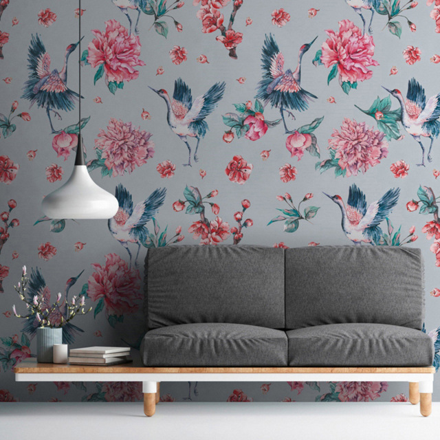 A.S Creation Pink Crane Digital Mural - image 1