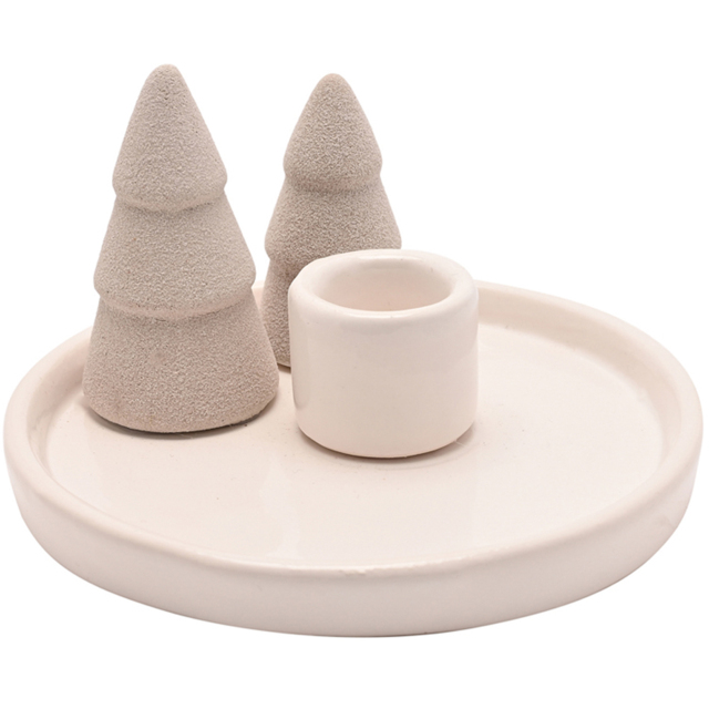 The Seasonal Gift Co. Christmas Trees Candle Tray 13cm - image 1