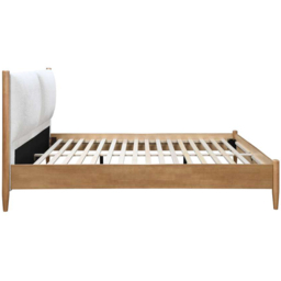 Birlea Marley Oak Effect Double Wooden Bed with Linen Headboard - thumbnail 4
