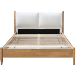 Birlea Marley Oak Effect Double Wooden Bed with Linen Headboard - thumbnail 3