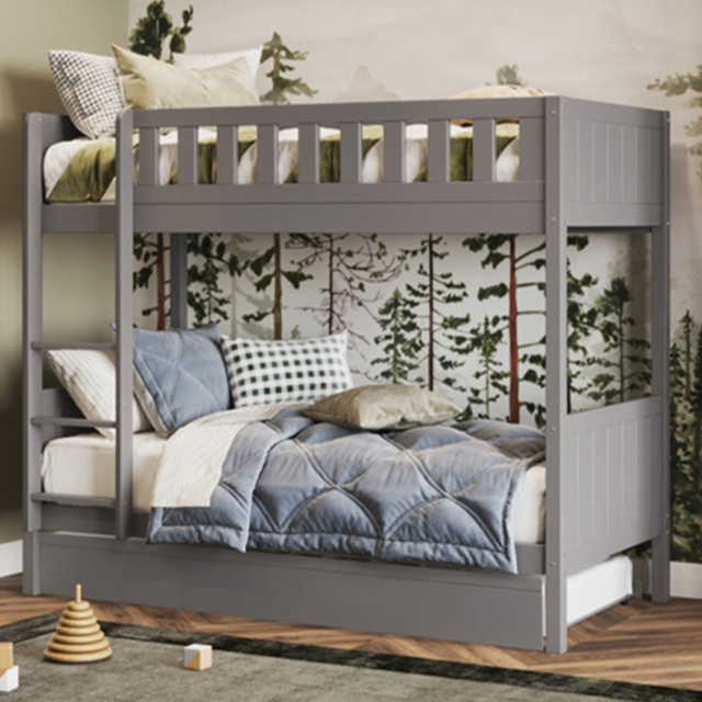 Flair Bea Grey Shorty Bunk Bed with Trundle - image 1
