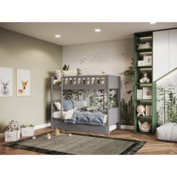 Flair Bea Grey Shorty Bunk Bed with Trundle - thumbnail 3