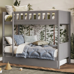 Flair Bea Grey Shorty Bunk Bed with Trundle - thumbnail 1
