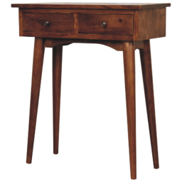 Artisan Furniture Chestnut 2 Drawer Solid Wood Mini Hallway Console Table - thumbnail 3
