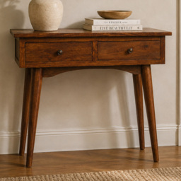 Artisan Furniture Chestnut 2 Drawer Solid Wood Mini Hallway Console Table