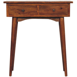 Artisan Furniture Chestnut 2 Drawer Solid Wood Mini Hallway Console Table - thumbnail 2