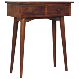 Artisan Furniture Chestnut 2 Drawer Solid Wood Mini Hallway Console Table - thumbnail 4