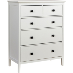 Home Source White 5 Drawer Chest of Drawer - thumbnail 2