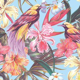 Origin Murals Birds and Flowers Multicolour Wall Mural - thumbnail 2