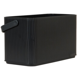 Malmo Black Stackable Storage Basket Medium - thumbnail 3