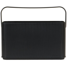 Malmo Black Stackable Storage Basket Medium - thumbnail 1