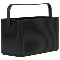 Malmo Black Stackable Storage Basket Medium - thumbnail 2