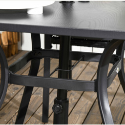 Outsunny 4 Seater Rattan Dining Set Black - thumbnail 3