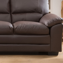 Genoa 3 Seater Brown Bonded Leather Sofa Bed - thumbnail 2