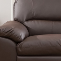 Genoa 3 Seater Brown Bonded Leather Sofa Bed - thumbnail 3