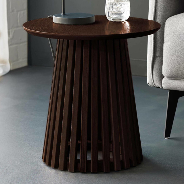 Julian Bowen Ollie Dark Oak Round Lamp Table - image 1