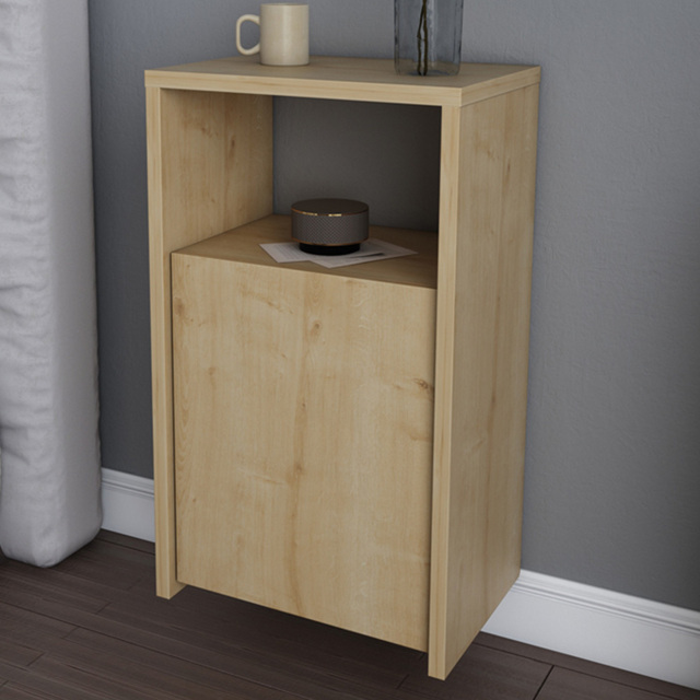 Decorotika Carlin Oak Single Door Single Shelf Bedside Table - image 1