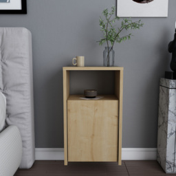 Decorotika Carlin Oak Single Door Single Shelf Bedside Table - thumbnail 4