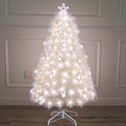 Warm White and White LED White Fibre Optic Christmas Tree 4ft - thumbnail 2