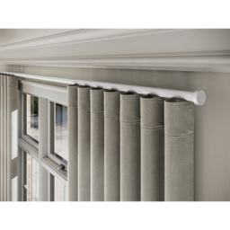 New Edge Blinds 330cm White Styleline Gliding Curtain Pole Set with Stud End - thumbnail 2