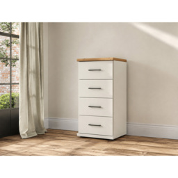 Homebase Truro Boak and White 4 Drawer Chest of Drawers with Slate Handles - thumbnail 4