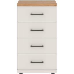Homebase Truro Boak and White 4 Drawer Chest of Drawers with Slate Handles - thumbnail 3