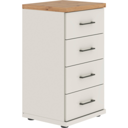 Homebase Truro Boak and White 4 Drawer Chest of Drawers with Slate Handles - thumbnail 2