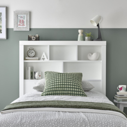 Oscar Single White Wooden Bookcase Ottoman Storage Bed - thumbnail 4