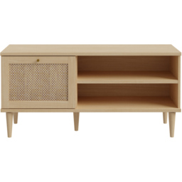 Florence Calasetta Single Door 2 Shelf Rattan Oak TV Unit - thumbnail 3