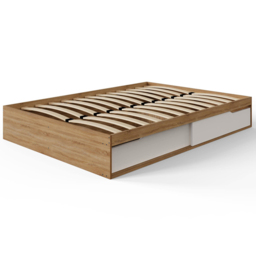 GFW Kai Oak and White Double 2 Drawer Platform Storage Bed - thumbnail 4