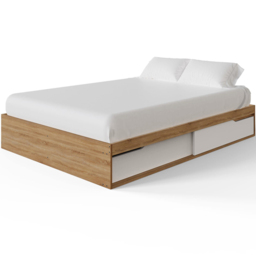 GFW Kai Oak and White Double 2 Drawer Platform Storage Bed - thumbnail 2
